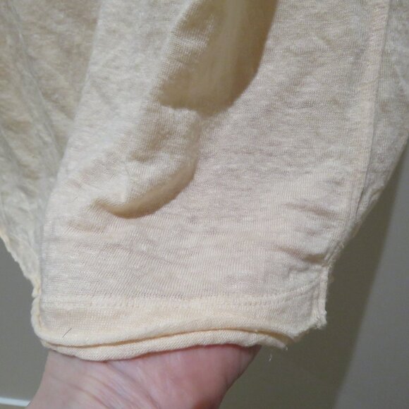 FRAME Easy True Linen Short Sleeve Slub Knit T-Shirt Light Peach Orange Casual - Picture 7 of 14